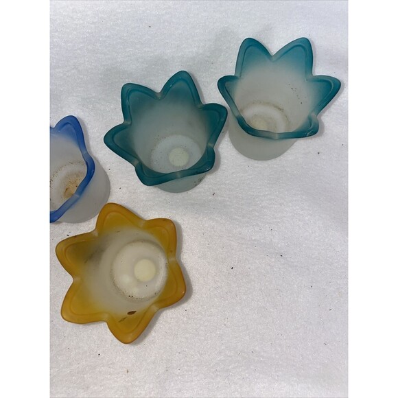 Party Lite Jewel Tulip Candle Holders Tealight Retired Frosted 5 Set spring - Picture 2 of 7